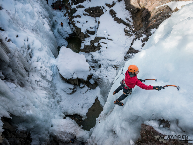 skill development with AMGA ice climbing guides