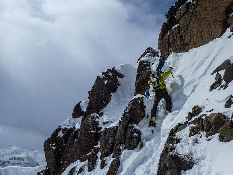 learn to climb mountains and ski down technical ski mountaineering