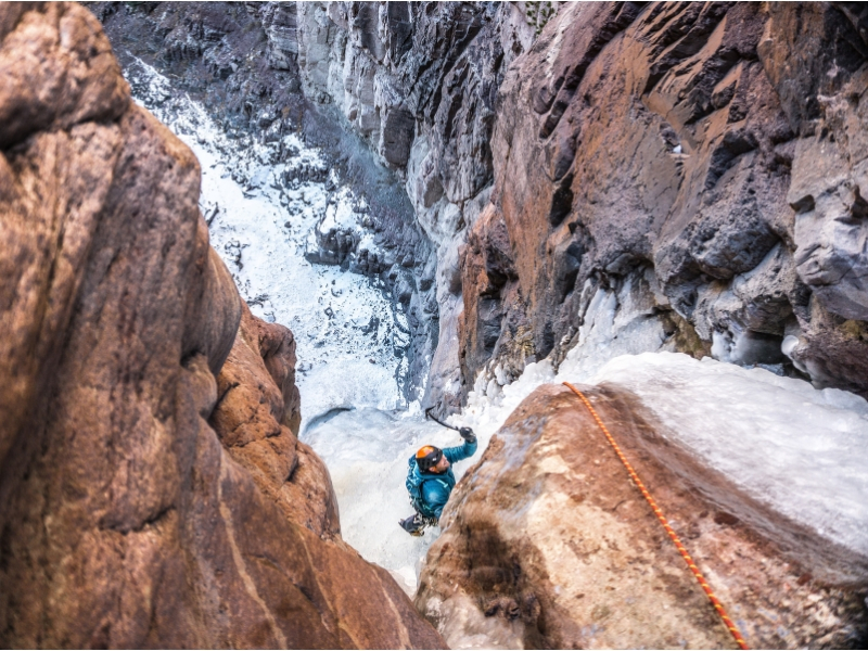ouray colorado backcountry ice climbing