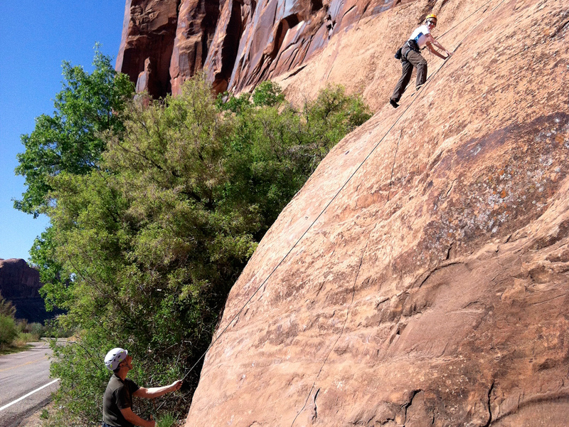 slab climbing on wall street moab utah