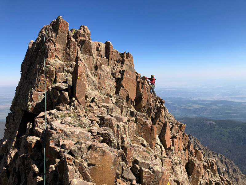 high on the north buttress of mt sneffels